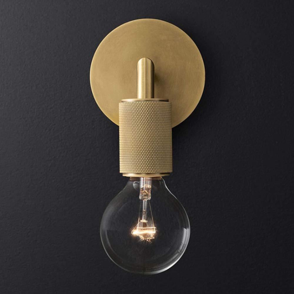 Applique da Parete Vintage Industriale, Lanterne da Parete retrò in Metallo e Vetro, Base in Ottone E27, Paralume in Vetro Trasparente, Illuminazione da Parete Edison per Cucina, Bar, Salotto, ba