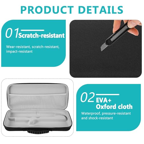 Tragbare Aufbewahrungstasche für Dyson Airstraight, Harte wasserdichte Schalen-Aufbewahrungsbehältnis, Aufbewahrungstasche für Dyson Glätteisen, Ladegeräte und Zubehör, Reiseaufbewahrung, 43x19x7 cm