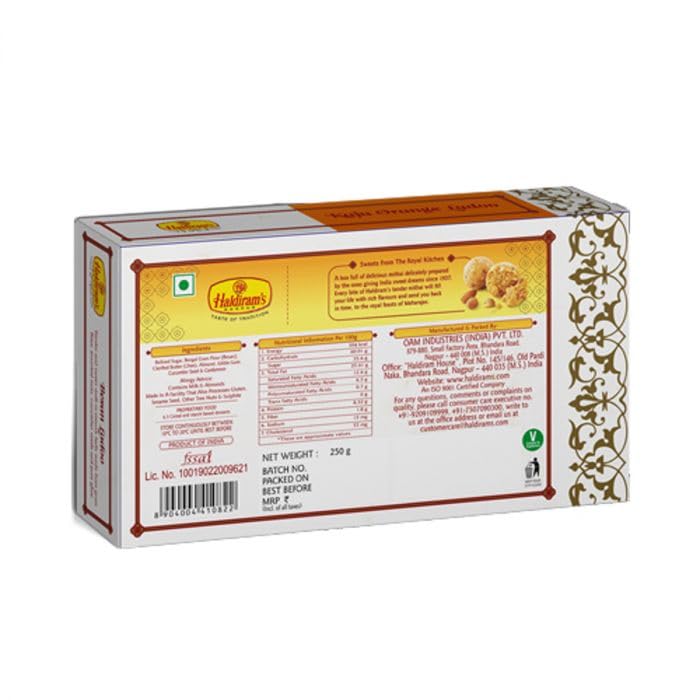 Image of Haldiram's Nagpur Besan Ladoo 250g | Traditional Indian Sweet | Rich & Nutty Taste | Festive Mithai Gift Pack