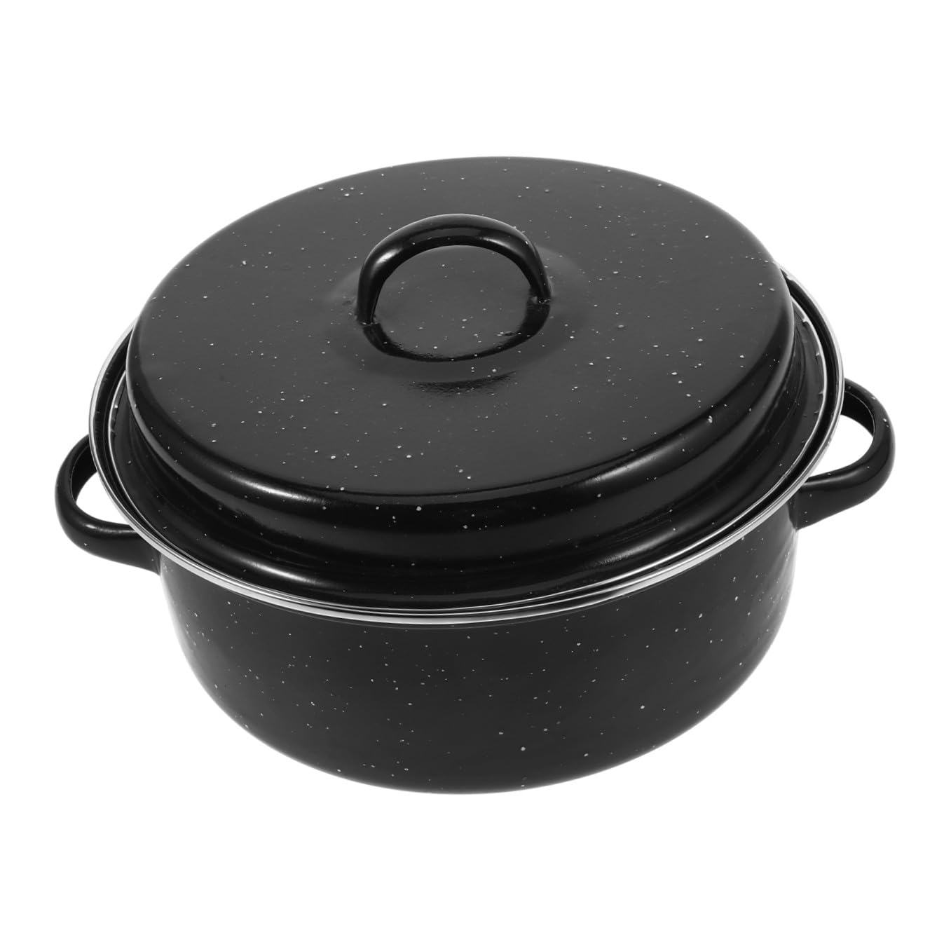 INOOMP Praktischer Emaillierter Bräter aus Eisen mit Deckel als Kartoffeltopf für Gasgrill und Schnellen Kochen von Grillgut und Süßkartoffeln