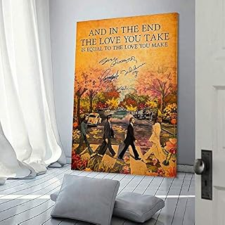 WEILEI Poster décoratif sur toile du groupe de rock britannique The Beatles End The Love You Take Is Equal pour salon… - Les Beatles, Paul McCartney, John Lennon, RIngo Starr, George Harrison WEILEI Poster décoratif sur toile du groupe de rock britannique The Beatles End The Love You Take Is Equal pour salon… – Image 3
