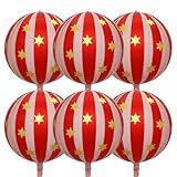 Carnival balloons Red and Pink Foil Balloons 22Luch for Circus Theme Party Decorations Retro Party Decor 6Pack