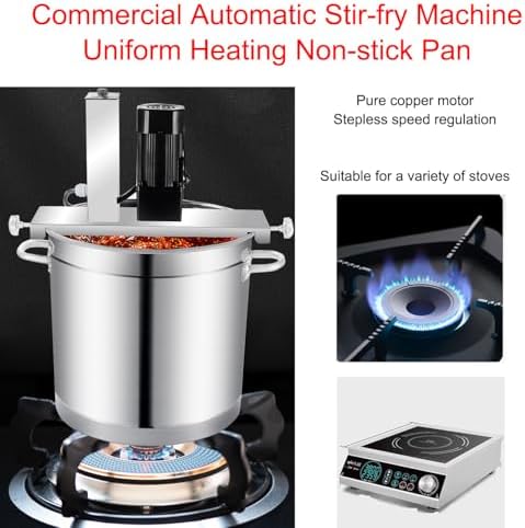 25L Automatic Food Mixer - 200W Stainless Steel Electric Mixer for Cooking, Heat Mixing Machine for Soups, Sauces, Chocolate Paste, Seasoning Stirrer, Commercial Grade Agitator.