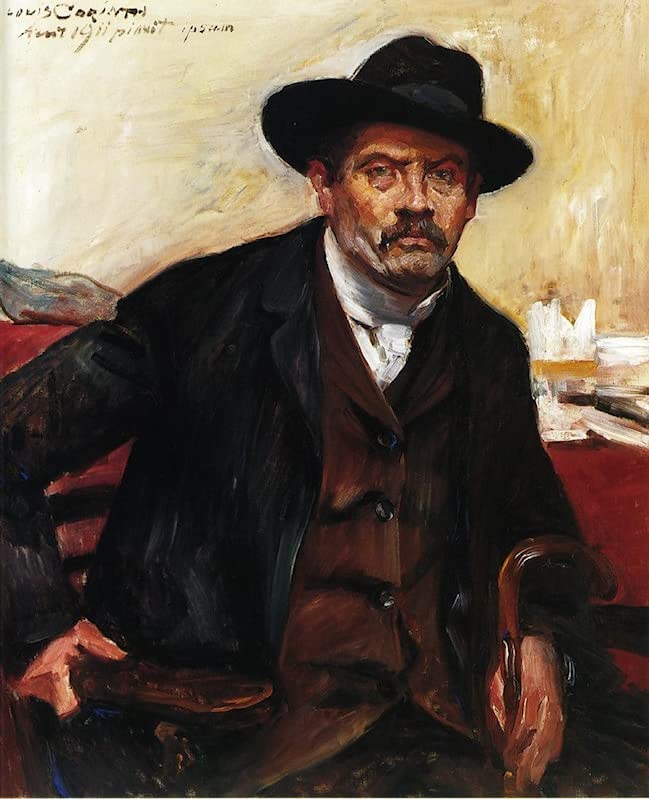Tableau Autoportrait au chapeau noir Lovis Corinth - Impression d'art vintage pour chambre 60x90cm