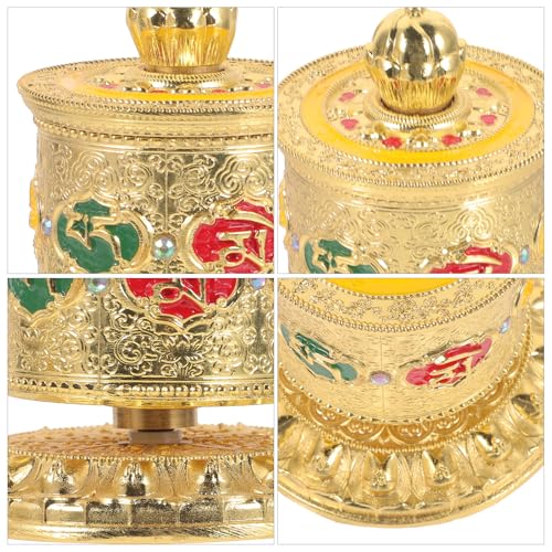 Rueda de oración tibetana CVUTOVO de latón dorado para interior de coche 3