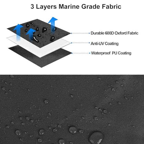 Miniatura 4 de Ldiw Cubierta De Jet Ski Tela Oxford 600d Impermeable A Prueba De Rayos Uv Funda Para Moto Acuática Para Jetski 1, 2 O 3 Personas, Negro,116 To 135