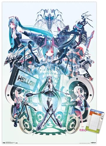 Poster Hatsune Miku avec impression haute définition au format géant de 56,8 x 86,4 cm