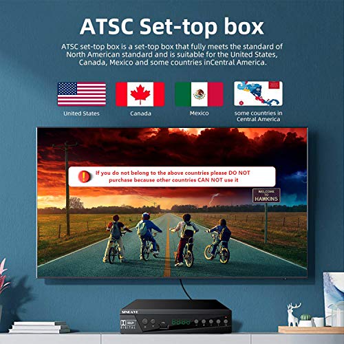 Digital TV Converter Box, HDTV Digital Converter for Analog TV, Sindave HD 1080P TV with Recorder, ATSC HDTV Digital Converter with Tuner, Pause Live (ATSC Tuner)