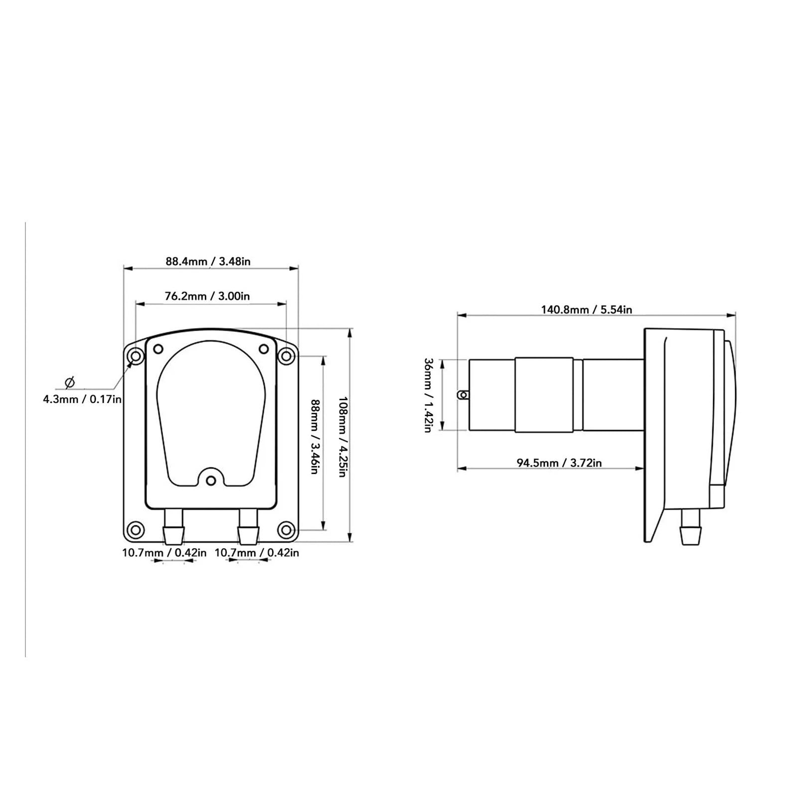 Industrielle Schlauchpumpe, Schlauchpumpe, Hochgeschwindigkeits-Peristaltik, 1500 Ml/min, Lebensmittelqualität, Doppelkopf-Industrieflüssigkeit,für Labor(24v)
