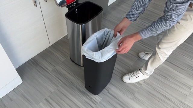 Image of iTouchless SoftStep 8 Gallon Step Trash Can with Odor Control System and Removable Inner Bucket, Stainless Steel 30 Liter Kitchen Garbage Can Perfect for Home & Office