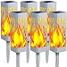 TomCare Solar Lights Metal Flickering Flame Solar Torches Lights Waterproof Outdoor Heavy Duty Lighting Solar Pathway Lights Landscape Lighting Dusk to Dawn Auto On/Off for Garden Patio Yard, 2 Pack
