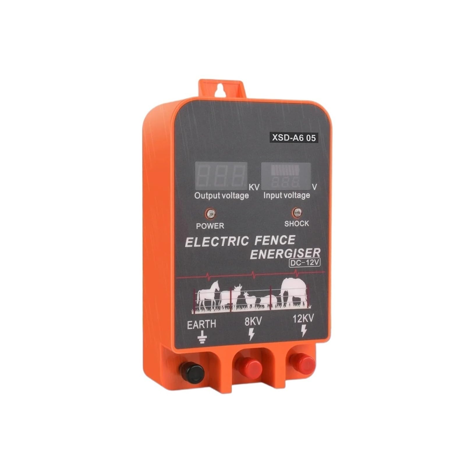 Elektryczna obudowa elektryczna Ładowarka do ogrodzenia elektrycznego z wyświetlaczem LCD i kontrolerem impulsów 10 km dla gospodarstw rolnych (UK,10 KM)