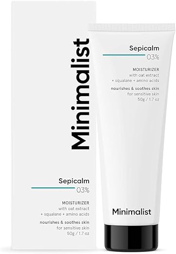 Minimalist 3% Sepicalm With Oats Face Moisturizer Cream for Sensitive Skin | Lightweight | Calming | Reduces Redness | Soothes Skin | 50g