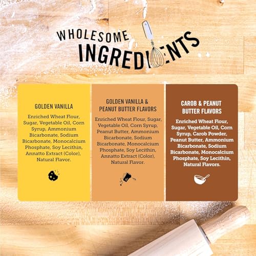 Three Dog Bakery Lick'n Crunch Sandwich Cookies Premium Dog Treats with No Artificial Flavors, Carob/Peanut Butter, Golden/Vanilla, 39 Ounces (Pack of 1)