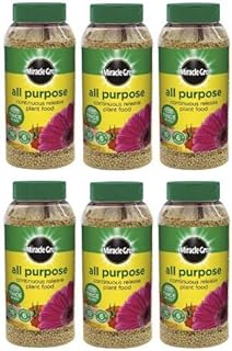 6 x Miracle-Gro Slow Continuous Release All Purpose Plant Food, 1Kg Shaker Jar