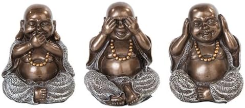 Pacific Trading Tres Buda sabio ver escuchar hablar no mal estatua ilustración oriental obra maestra