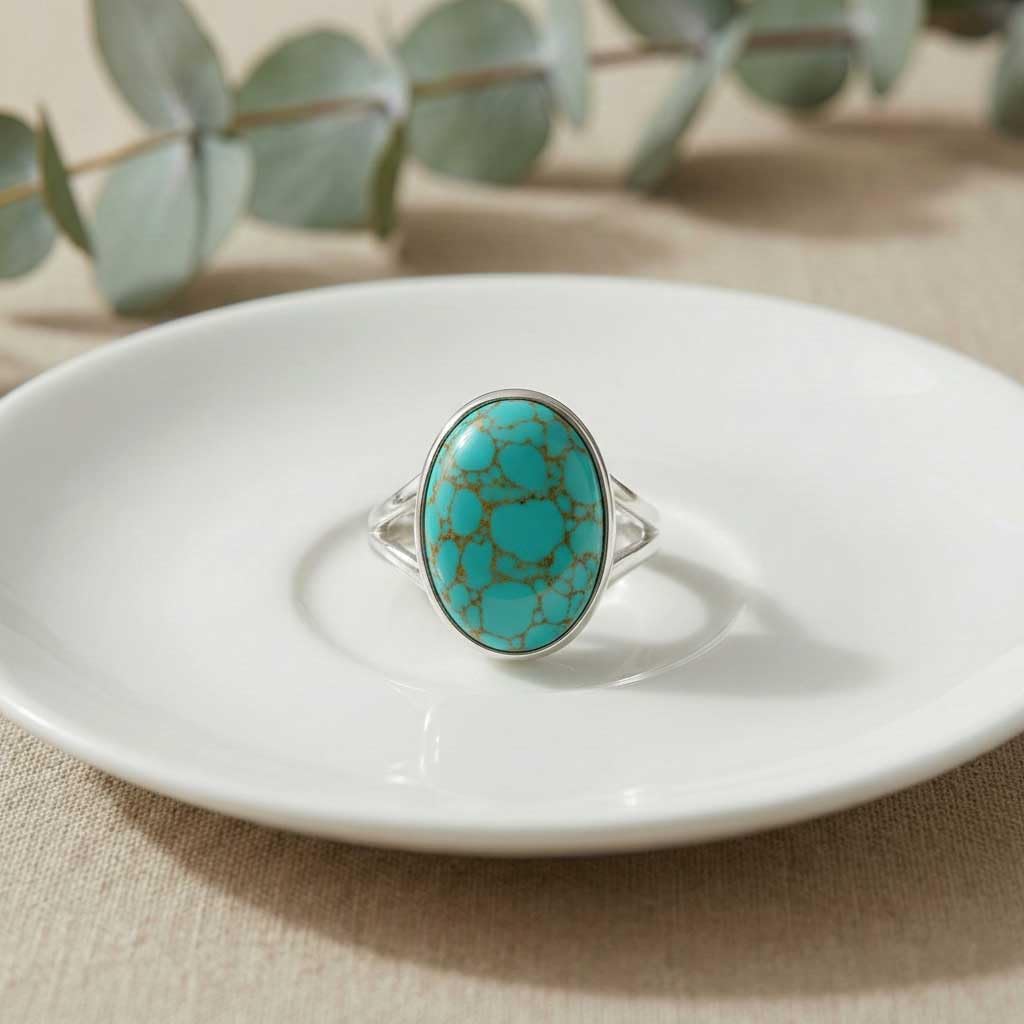 JEWELOPORIUM 925 Sterling Silver Overlay Handmade Jewelry Oval Labradorite, Rose Quartz, Crystal, Tiger Eye Chunky Natural Gemstone Boho Ring For Women
