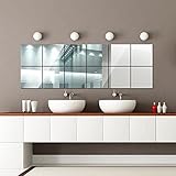 Espejos de Pared Diseño: Espejo de baldosas simple y elegante. Ampliar la sensación de espacio. Fácil de poner y quitar.