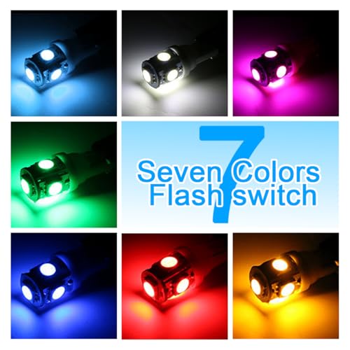 10 bombillas LED T10 para panel de auto, 5 SMD, verde miniatura 5