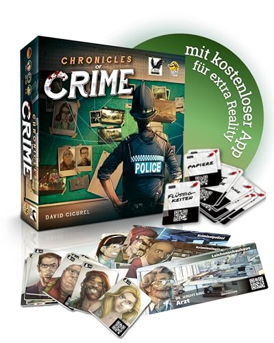 Corax Games Chronicles of Crime - Grundspiel I Kooperatives Krimi-Brettspiel mit App, QR-Scan &...