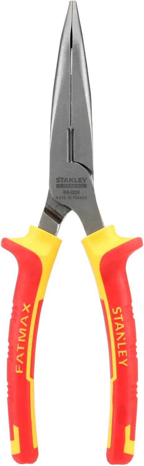Stanley 0-84-007 Nose Plier MaxSteel VDE straight, Yellow/Red