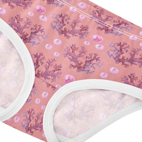 Girls' Underwear Pearls Coral Cotton Stretch Comfort Toddler Panties4