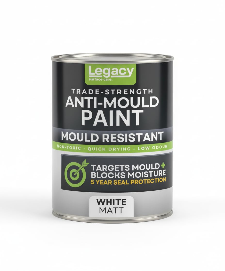 Mifica Anti Mould Paint for Bathrooms & Kitchens – Mould Resistant White Emulsion – Stops Black Mould, Damp & Condensation | Long-Lasting Protection | Matt White Finish (2.5 Liters)