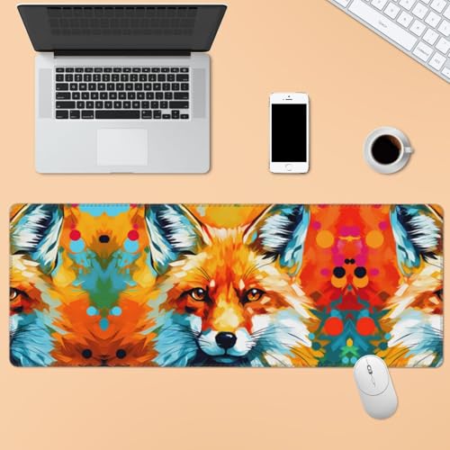Tapis de souris renards imprimés protégeant les grands bureaux 80cm