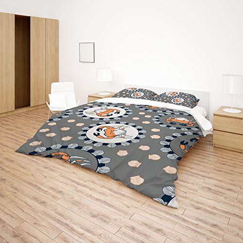 Funda de edredón para cama de matrimonio con conchas marinas 5