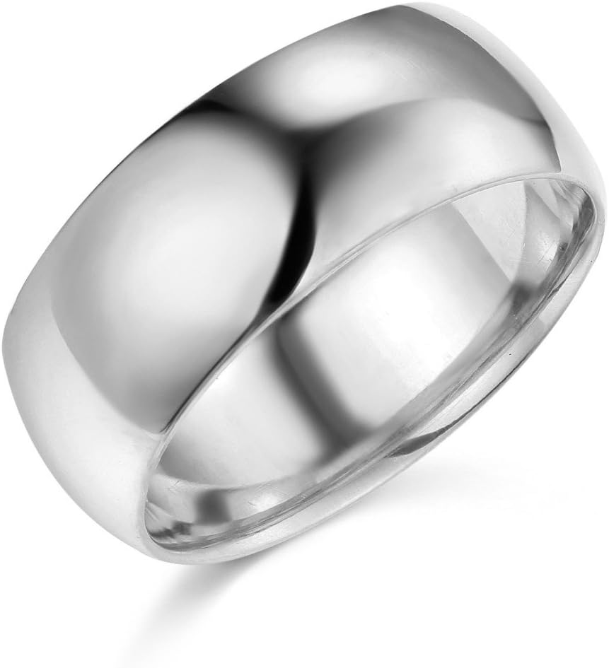 14k Yellow or White Gold 8mm Plain Wedding Band