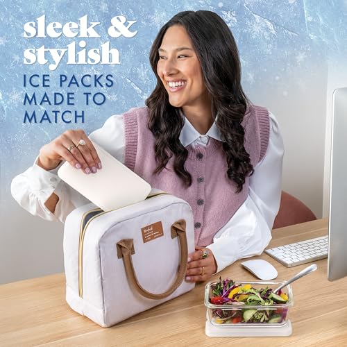 Image of Cool Coolers by Fit & Fresh 4 Pack XL Slim Ice Packs, Quick Freeze Space Saving Reusable Ice Packs for Lunch Boxes or Coolers