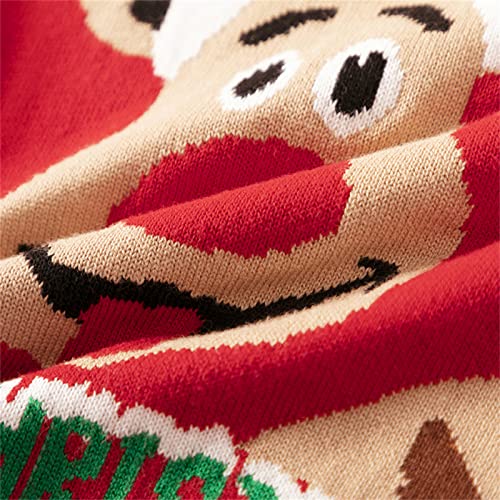 Image of HILEELANG Toddler Boy Girl Christmas Sweater Pullover Reindeer Elk Snowman Sweatshirts Tops