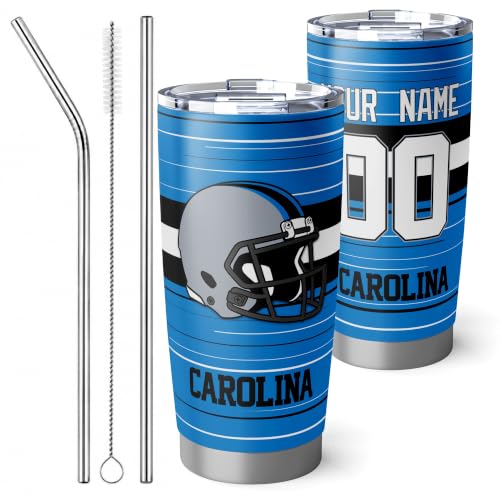 Image of Carolina Tumbler 20oz Travel Mug Gifts Custom Name Number