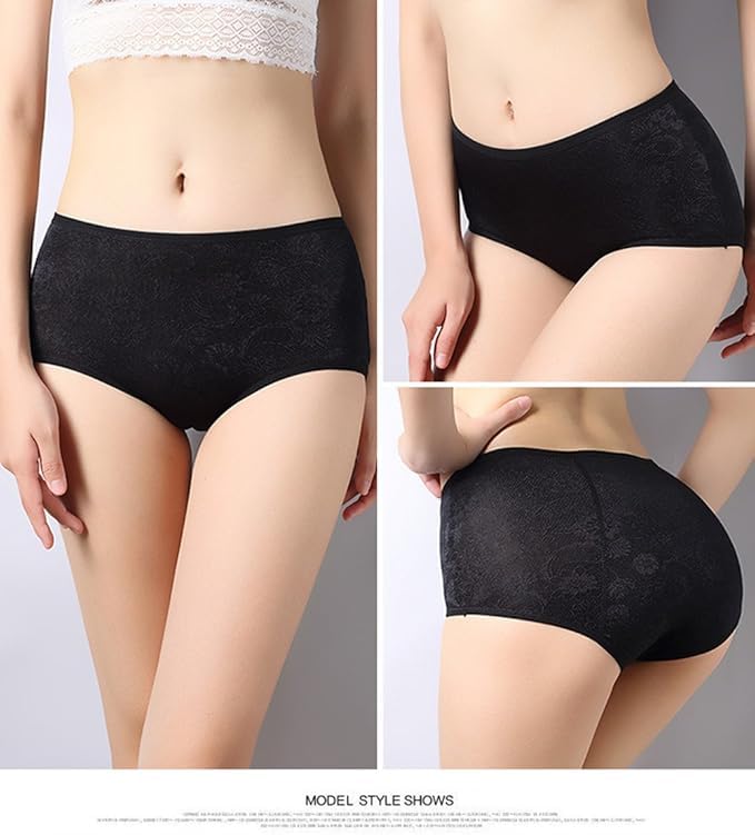 Image of YOYI FASHION Women Menstrual Period Briefs Jacquard Easy Clean Panties US Size XXS-5XL /12