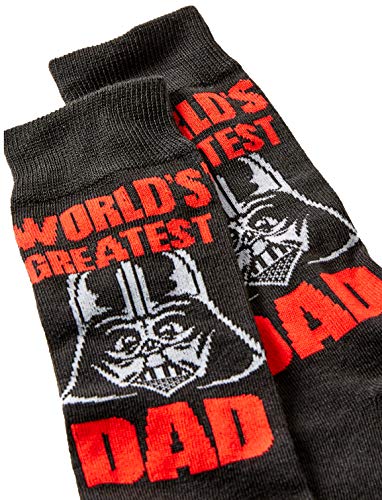Hyp Star Wars Darth Vader World's Greatest Dad Men's Crew Socks Size 6-12 Black #TOP2