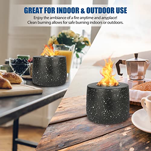 Bhndoing Concrete Tabletop Fire Pit, Marble Portable Tabletop Fireplace, Fire Pit Bowl For Indoor Outdoor Decor Long Time Burning Smokeless Odorless #TOP4