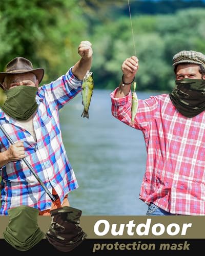 Image of Cuffbow 12 Pack Men Balaclava Neck Gaiter Cooling Breathable Face Mask UV Protection Scarf Hiking Bandana for Men /Women