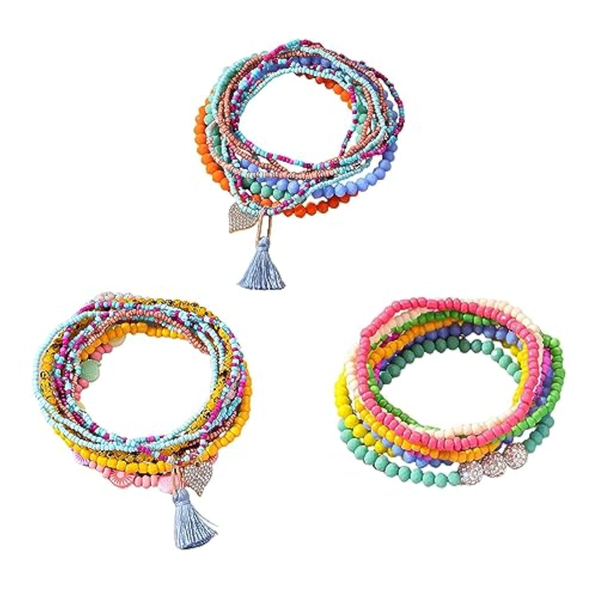 Boho Beaded Anklet Set for Vacation Beach, 11pcs