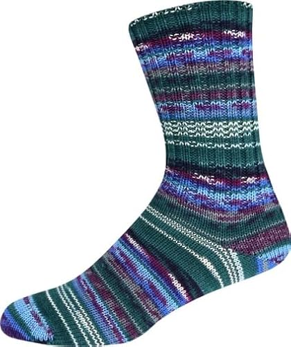 ONline Supersocke Sort. 366 Merino Extrafein Color 100g 3037 - Grünpetrol/Blau/Lila