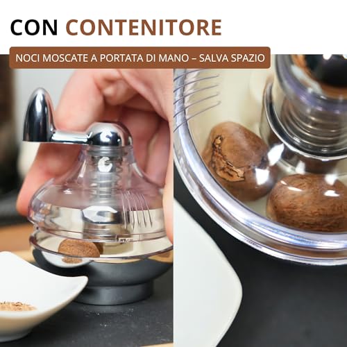 Westmark Macina per noce moscata, Con contenitore, Plastica/Acciaio inox, Argento/Trasparente, 69572260 - 6