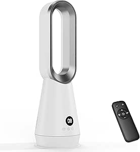 Rotorloser Ventilator leise - 56 cm Turmventilator mit Fernbedienung, 8 Geschwindigkeiten, 9-Stunden-Timer, LED-Display, für Schlafzimmer, Büro, Zuhause