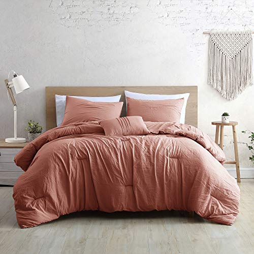 Image of Modern Threads 4-Piece Garment-Washed Comforter Set Beck Dark Rose Queen