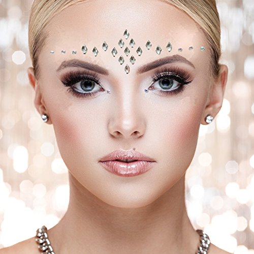 6 Sets Women Mermaid Face Gems Glitter,Temporary Tattoo Stickers Crystal Glitter Stickers Rhinestone Rave Festival Face Jewels, Eyes Face Temporary Stickers Decorations For Costume Parties #TOP4