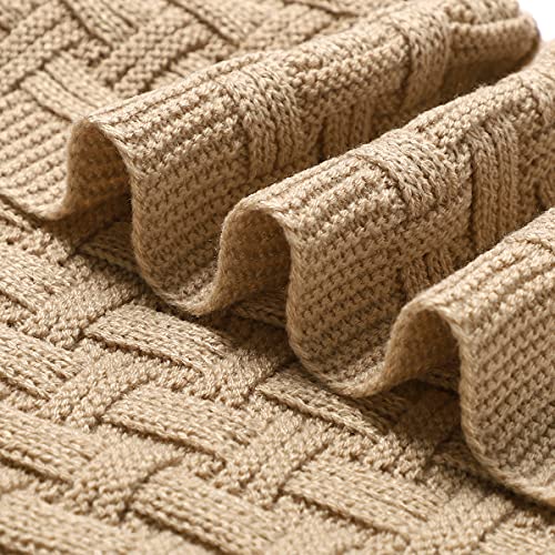 Lawkul Baby Crochet Blankets Knit Baby Blanket Waffle Weave Cellular Newborn Swaddle Receiving Cable Knit Blanket For Boys And Girls Gender Neutral Camel Blankets Size 40X30 Inches #TOP6