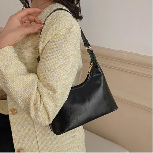 Retro Small Shoulder Bag for Women Mini Genuine Leather Hobo Underarm Purse Trendy Vintage Style for Casual or Daily Use3