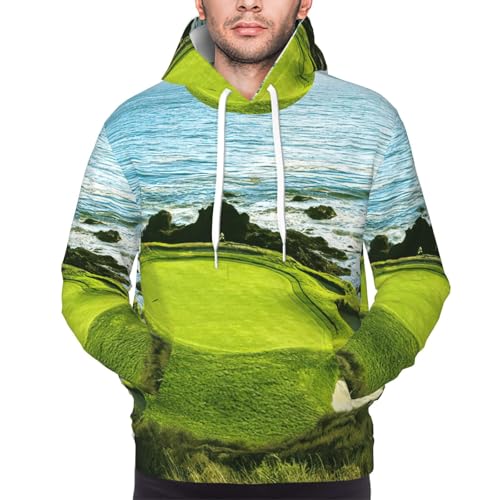 Sweat à capuche homme imprimé golf chandail polyester décontracté EdWal - 3