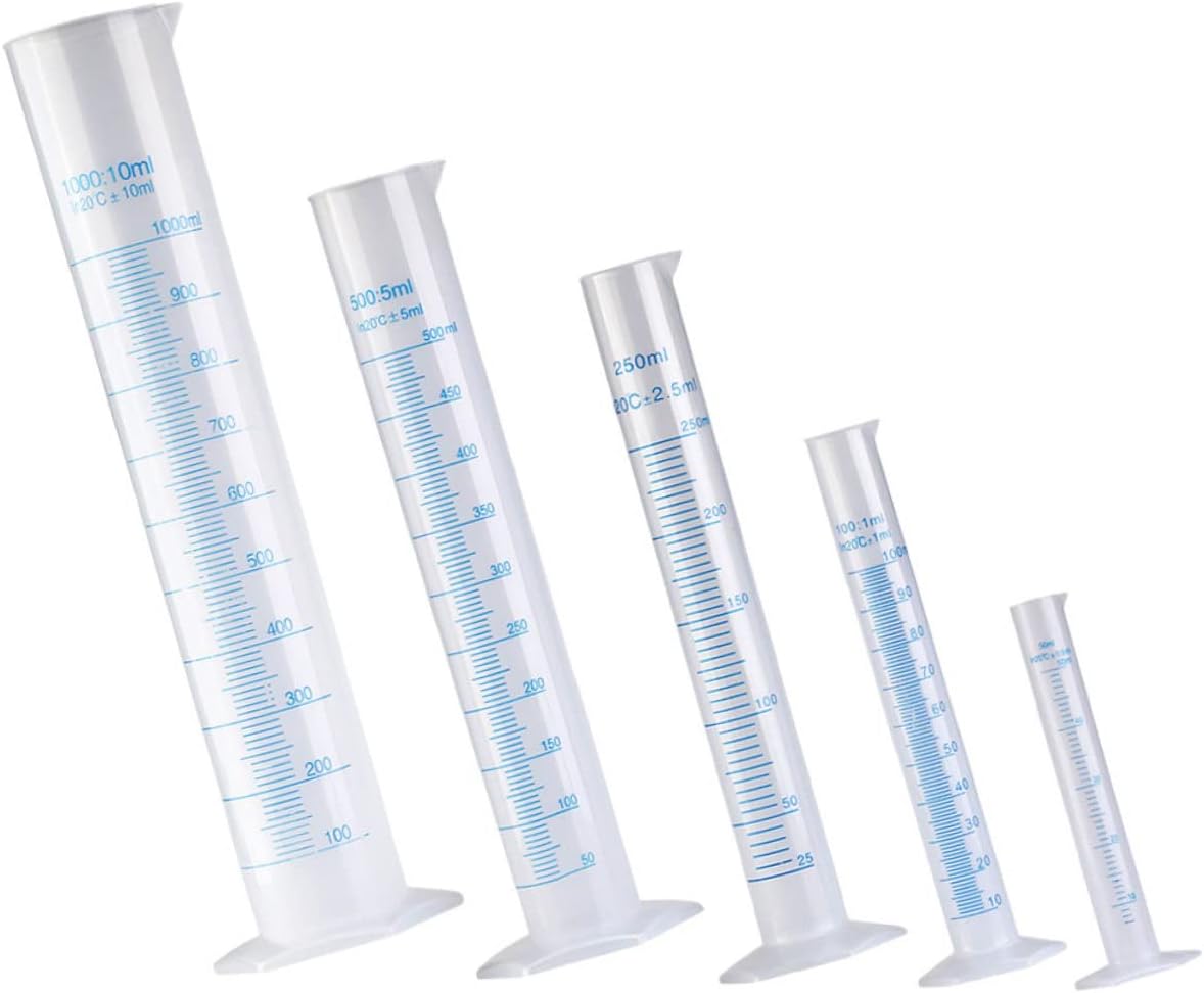 5pcs Test Graduated Cylinder Tubes Measuring Graduated Cylinder Chemistry Experiment Milliliter Lab Cylinder Graduated Cylinder Measures Cylinder Small Round Lab Plastic
