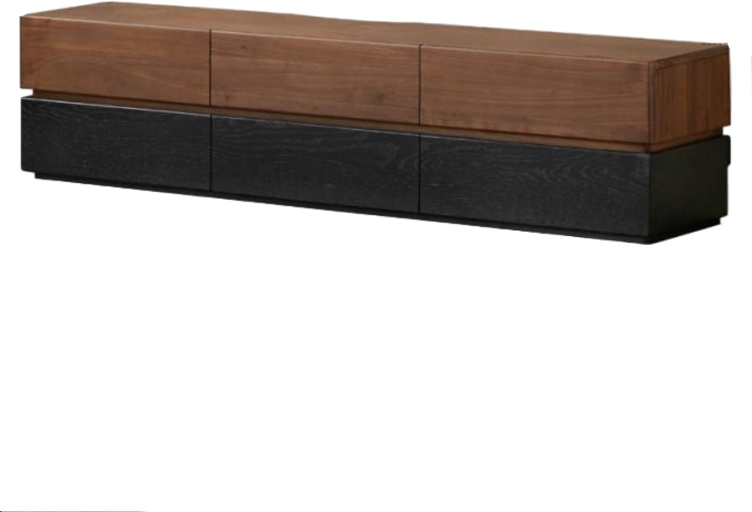 GVAwood Black Walnut, Oak Solid Wood Italian Two-Tone TV Cabinet 94.5×13.8×16.5 inch / 240×35×42 cm/Rich Dark Walnut Color + Smoked Color/Black Walnut + Oak Two-Tone TV Cabinet