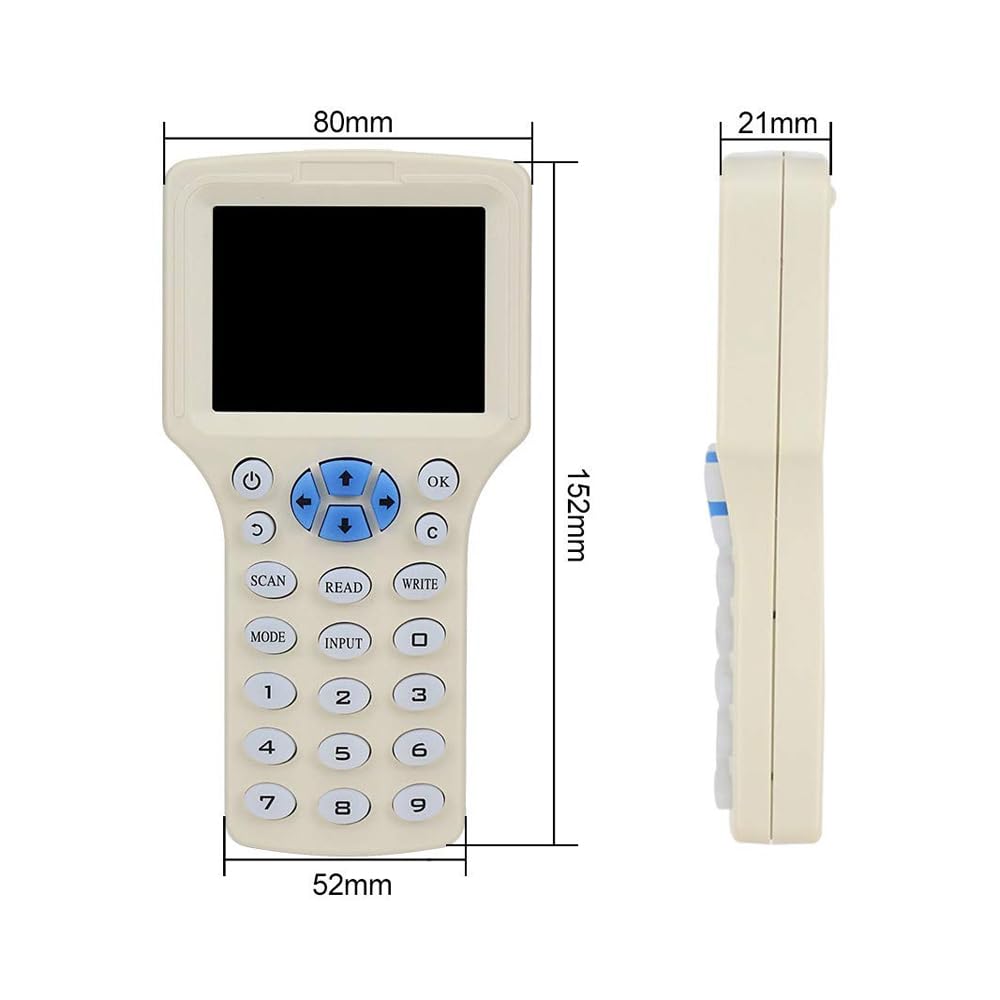Sarini Duplicador Lector Escritor, Lector NFC, Clonador de Tarjetas Inteligentes RFID 125kHz 13.56MHz 10 Frecuencias, Decodificador de Tarjetas Cifradas, Clave Grabables, Software Libre y USB