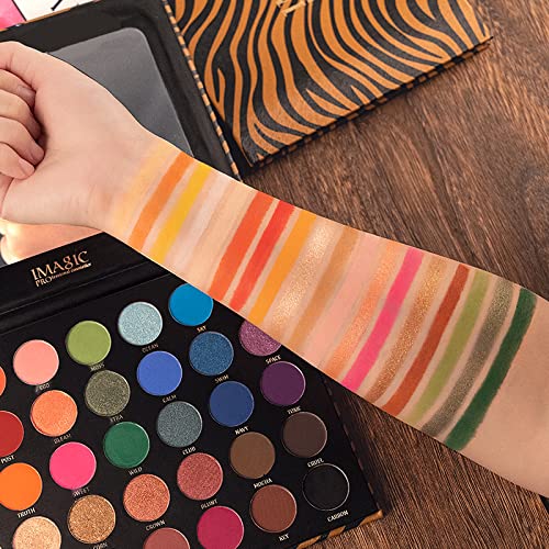 Image of Cosluxe Imagic Professional Cosmetic Eyeshadow Palette 42g, Zebra Pattern 35 Colors Eyeshadow Palette, Multicolor Matte & Shimmery Finish